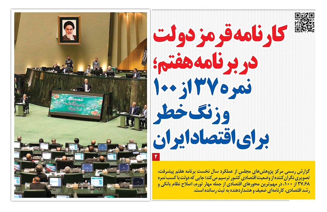 کارنامه قرمز دولت در برنامه هفتم؛ نمره ۳۷ از ۱۰۰ و زنگ خطر برای اقتصاد ایران